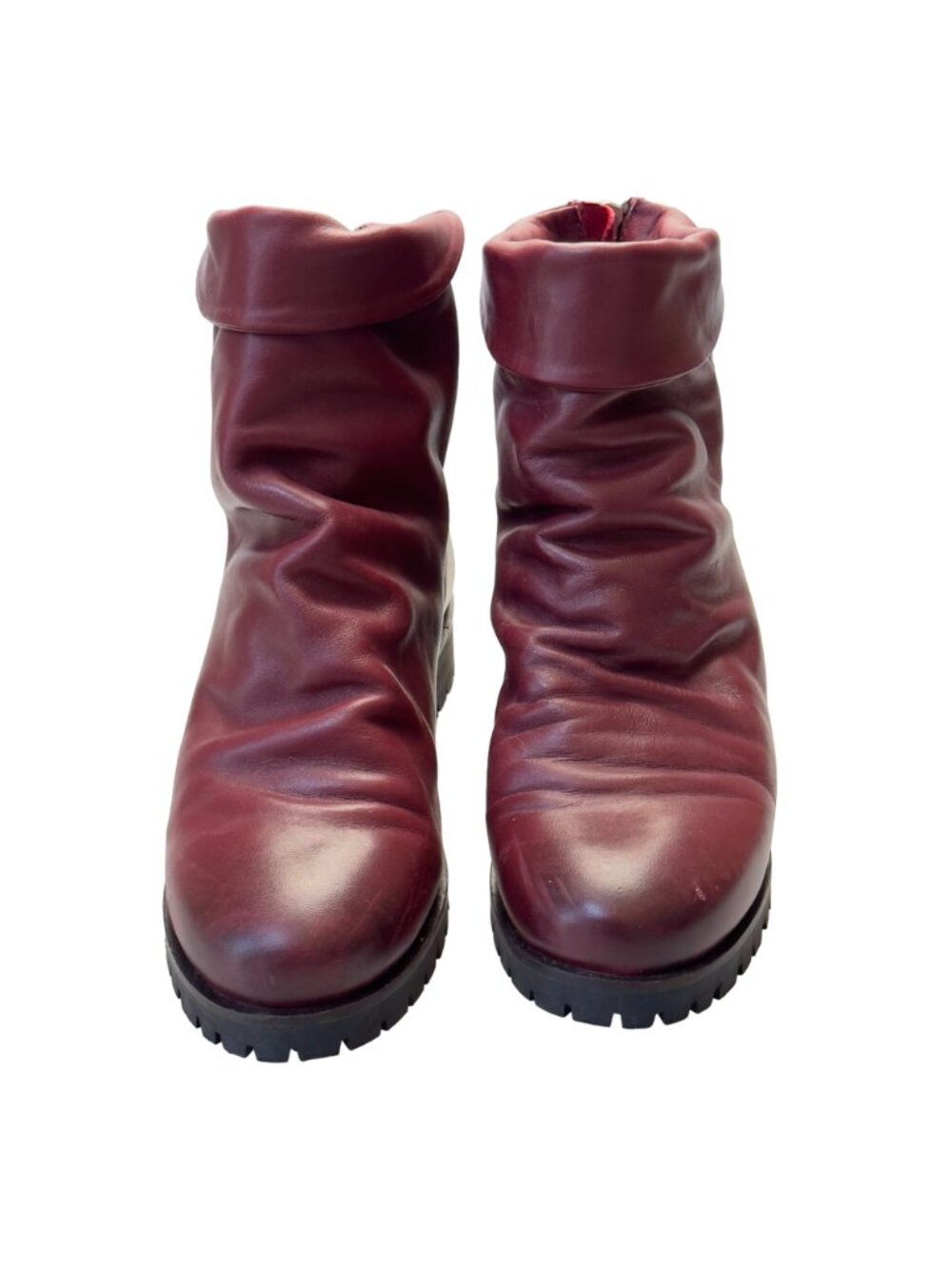 SKECHERS Women’s Boots Burgundy Leather Slouchy Ankle Cuffed Rear Zip Size 7.5M - Picture 13 of 13